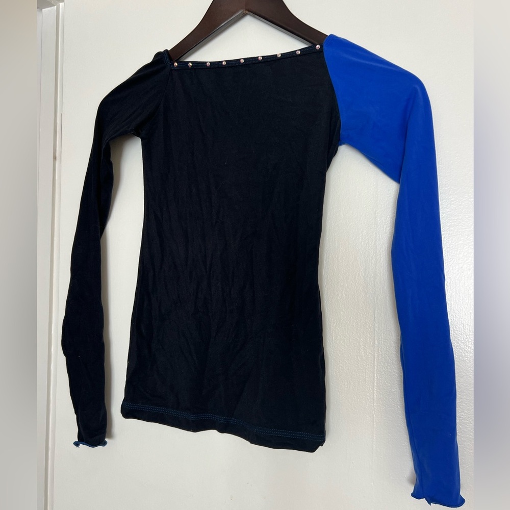 Black and Blue Long Sleeve Top